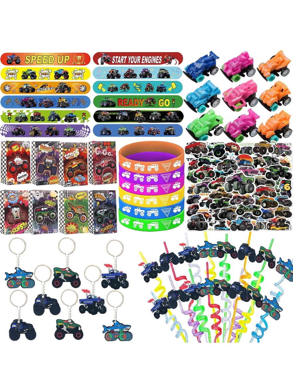 122PCS Monster Truck Party Favors, Goodie Bags